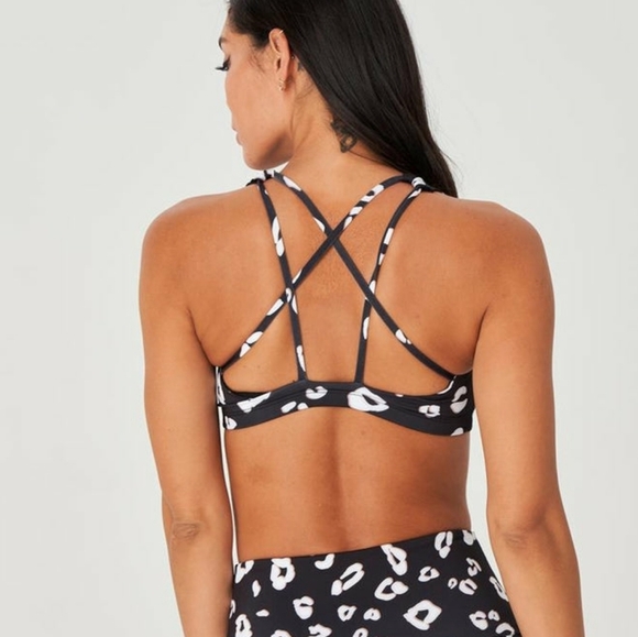 Onzie Black White Leopard Mudra Bra - Picture 3 of 4